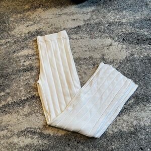 H&M White Ribbed Knit Pants